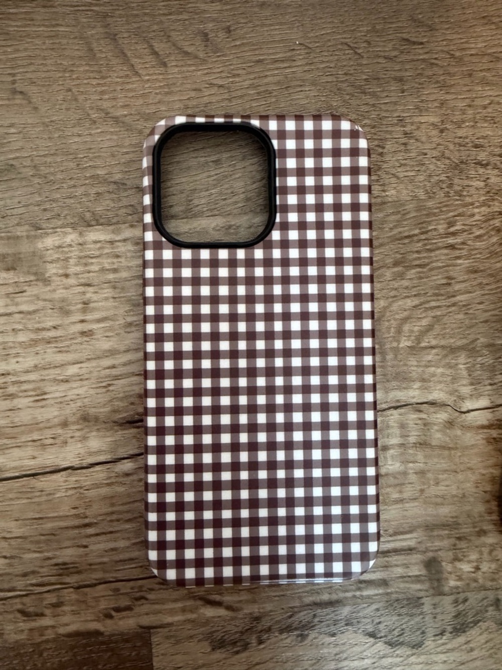 Brown Gingham iPhone Case - Stylish Protective Cover